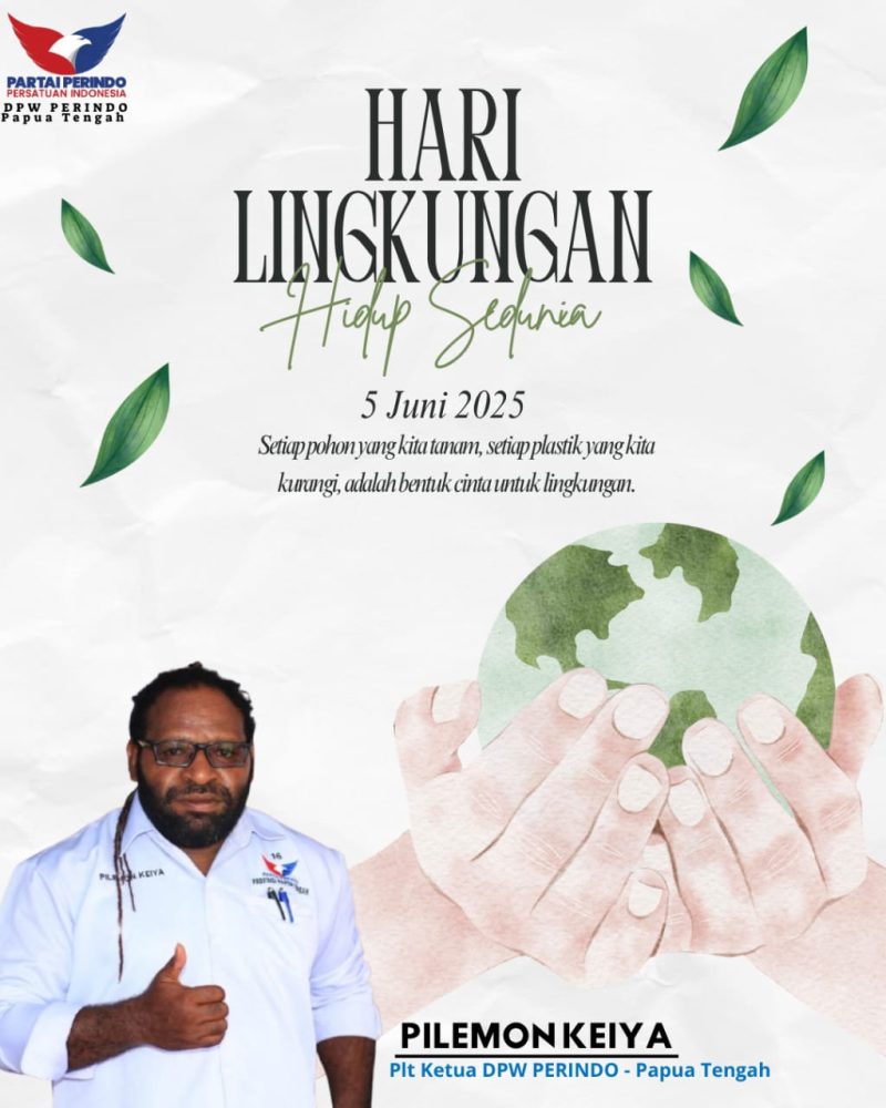 Ketua DPW PERINDO Papua Tengah Pilemon Keiya menyerukan penghentian operasi perusahaan perusak lingkungan di Hari Lingkungan Hidup Sedunia, 5 Juni 2025.