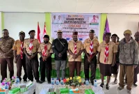Kwarcab Cabang Deiyai Gelar Sosialisasi Petunjuk Penyelenggaraan Gugus Depan dan UU RI No. 12 Tahun 2010 tentang Gerakan Pramuka di SMP YPK Waghete Deiyai Papua Tengah, Jumat, 18 Juli 2025. Foto Humas. 
