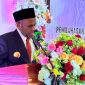 Bupati Deiyai Melkianus Mote saat memberikan sambutan pada Rapat Paripurna DPRD Kabupaten Deiyai, Jumat (15/8/2025), membahas penempatan guru dan tenaga kesehatan sesuai kampung asal.
