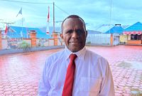 Ketua Asosiasi Bupati Papua Tengah, Melkianus Mote, saat menyampaikan apresiasi atas bantuan DBH dan BKK untuk 8 kabupaten di Papua Tengah.