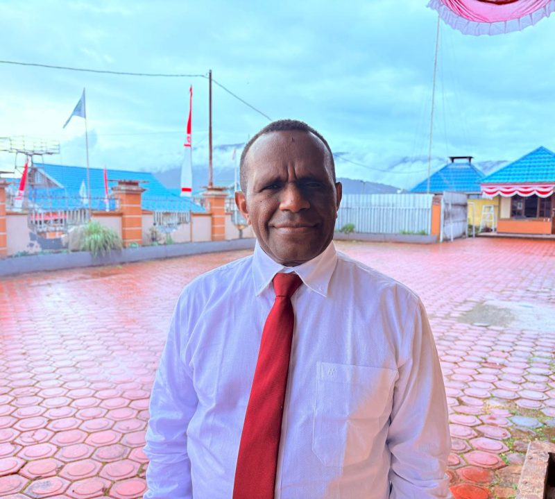 Ketua Asosiasi Bupati Papua Tengah, Melkianus Mote, saat menyampaikan apresiasi atas bantuan DBH dan BKK untuk 8 kabupaten di Papua Tengah.