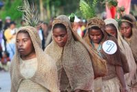 Pelajar Dogiyai saat pentas Budaya di Nabire Papua Tengah. 