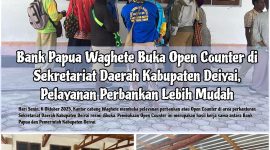 Implementasi kerja sama antara Pemkab Deiyai dan Bank Papua ditandai dengan dibukanya Open Counter di Setda Deiyai.