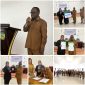 Bupati Deiyai, Melkianus Mote (tengah), didampingi oleh Kepala BPJS Ketenagakerjaan Cabang Nabire, Mustika (kanan), saat acara Sosialisasi Program Jaminan Sosial dan penandatanganan kerja sama antara Pemkab Deiyai dan BPJS Ketenagakerjaan.