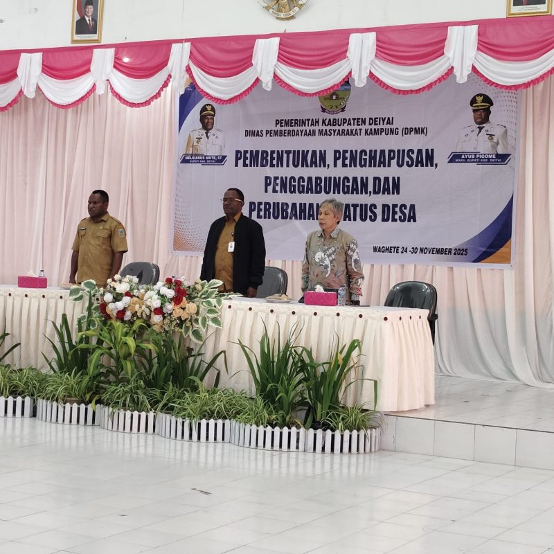 Kepala DPMK Ferdinant Pakage, Sekda Ambrosius Eria dan Perwakilan BIG Jakarta. 