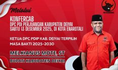 Melkianus Mote Terpilih sebagai Ketua DPC PDIP Deiyai, Berjanji Bangun Deiyai 2 Periode