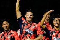 Selebrasi penuh emosi setelah meraih kemenangan atas Persipura Jayapura.