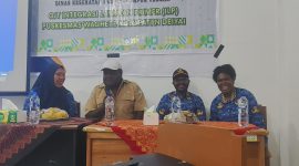 Sekretaris Dinas Kesehatan Deiyai, Simson Raby Mote, saat membuka Pelatihan Integrasi Layanan Primer (ILP) bersama Tim OJT Provinsi Papua Tengah di Puskesmas Waghete, Kamis (16/4/2026).