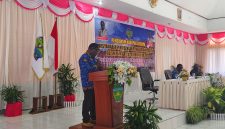 Kepala Bappeda Deiyai Melianus Dogopia saat menyampaikan sambutan dalam kegiatan Musrenbang RKPD 2027 di Aula Sekwan, Kamis (16/4/2026).