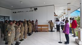 Suasana Apel Bupati dan Anggota POL PP yang berlangsung di kantor Bupati Deiyai, Jumat, 26/6/2026.