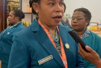 Ketua TP PKK Kabupaten Deiyai, Fransina Rumbiak Mote, S.K.M., M.K.M., menghadiri puncak Peringatan Hari Kesatuan Gerak (HKG) PKK ke-54 Tahun 2026 di Makassar.