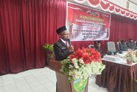 Bupati Deiyai, Melkianus Mote, menyampaikan tanggapan terhadap pandangan umum Fraksi PKB dalam rapat paripurna pembahasan Raperda Perubahan APBD Tahun Anggaran 2026 di Aula Sekretariat DPRK Deiyai, Kamis (13/8/2026).
