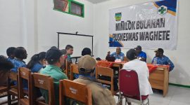 Tim Dinas Kesehatan Provinsi Papua Tengah bersama Dinas Kesehatan Kabupaten Deiyai, Puskesmas Waghete dan Yayasan Bina Kasih Husada mengikuti monitoring penerapan Integrasi Layanan Primer (ILP) serta pendampingan skrining TB di Puskesmas Waghete, Kamis (27/8/2026).